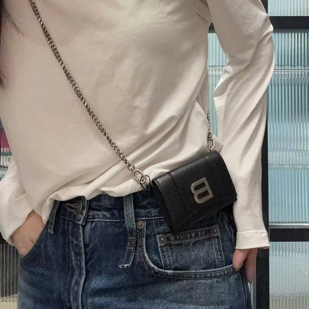 95新 Balenciaga/巴黎世家 【蕾】 69 1027 黑色小斜挎零钱包