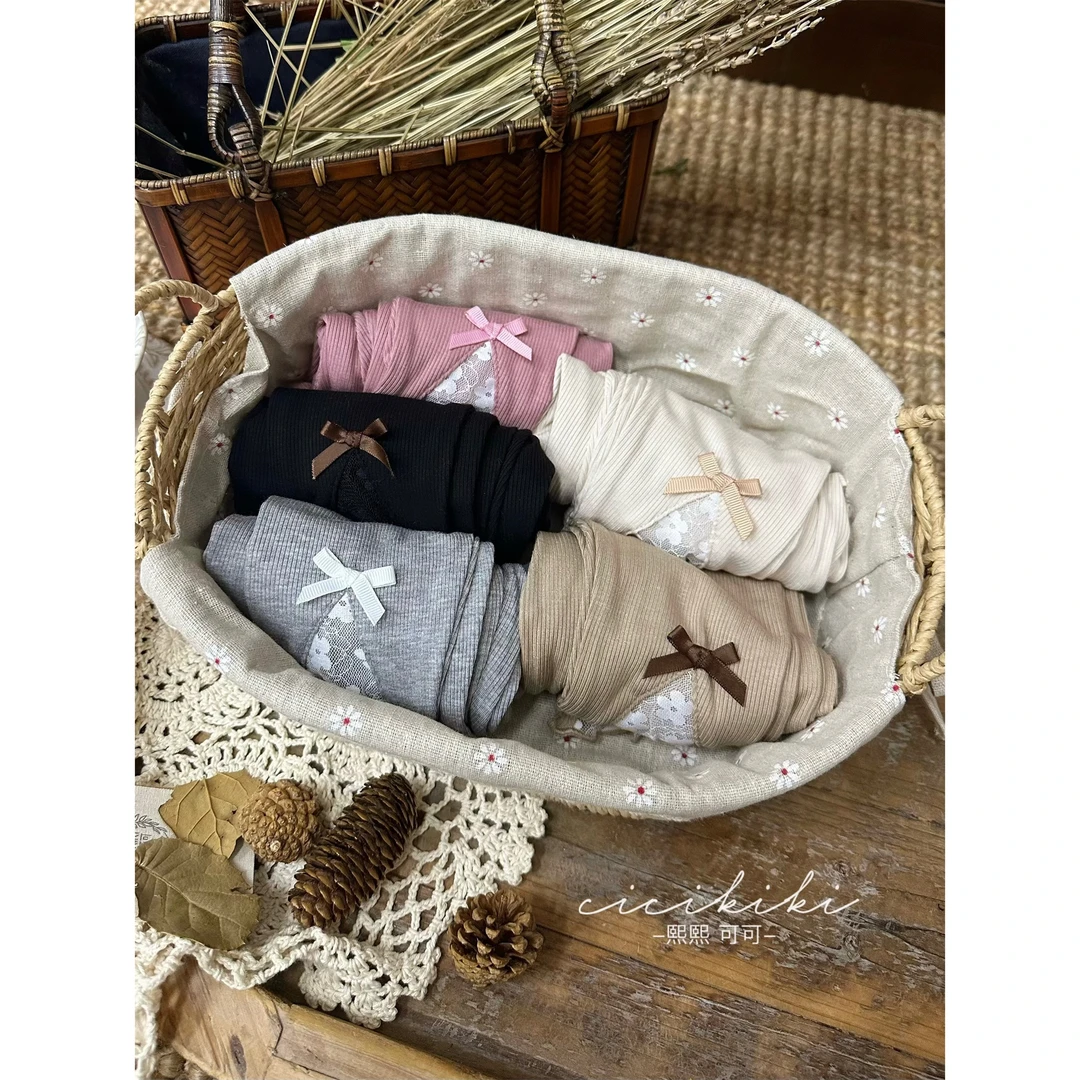 现货【蝴蝶结打底裤】春夏款宽松百搭休闲打底裤子熙熙可可DDK2405