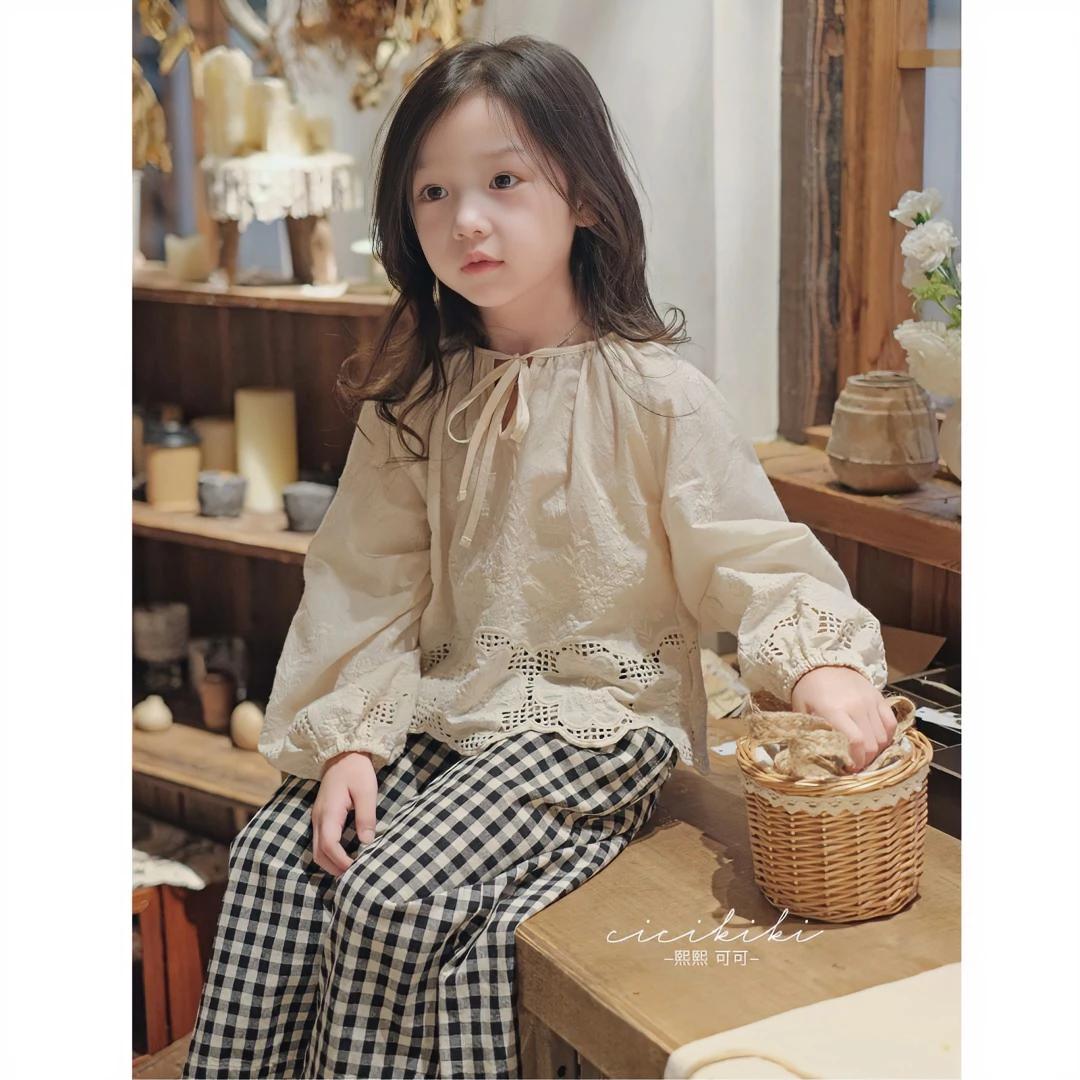 现货【柏林花园】女童极简静奢风春季长袖上衣衬衫熙熙可可SY2422