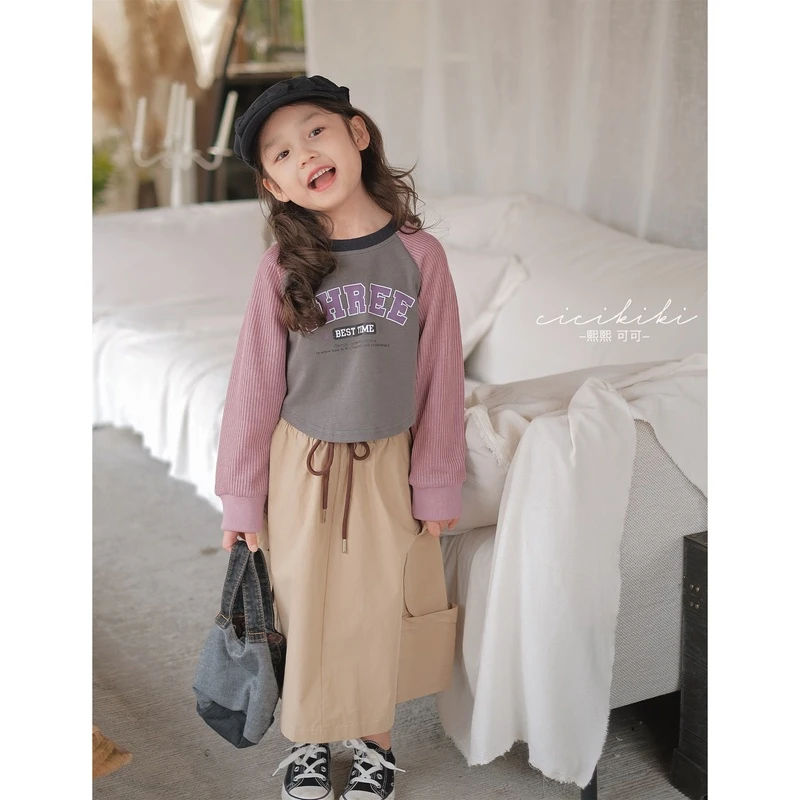 现货【紫罗兰】女童时尚百搭春款可爱字母上衣熙熙可可WY2405