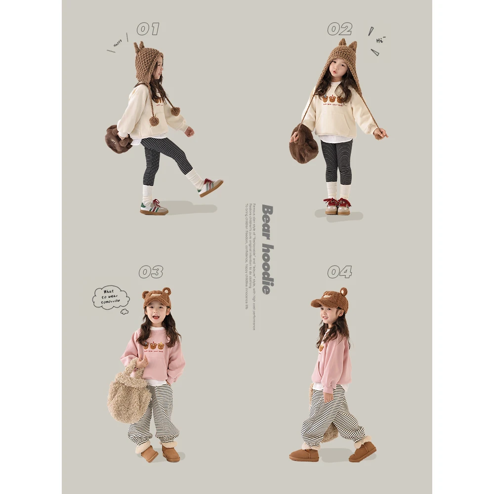 现货【卡诺淇】加绒女童童装百搭上衣时尚可爱卫衣熙熙可可WY2339