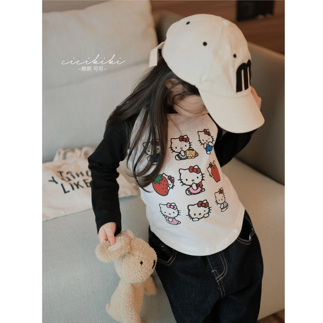 现货【小美】儿童童装秋冬时尚百搭长袖T恤熙熙可可 TX24105