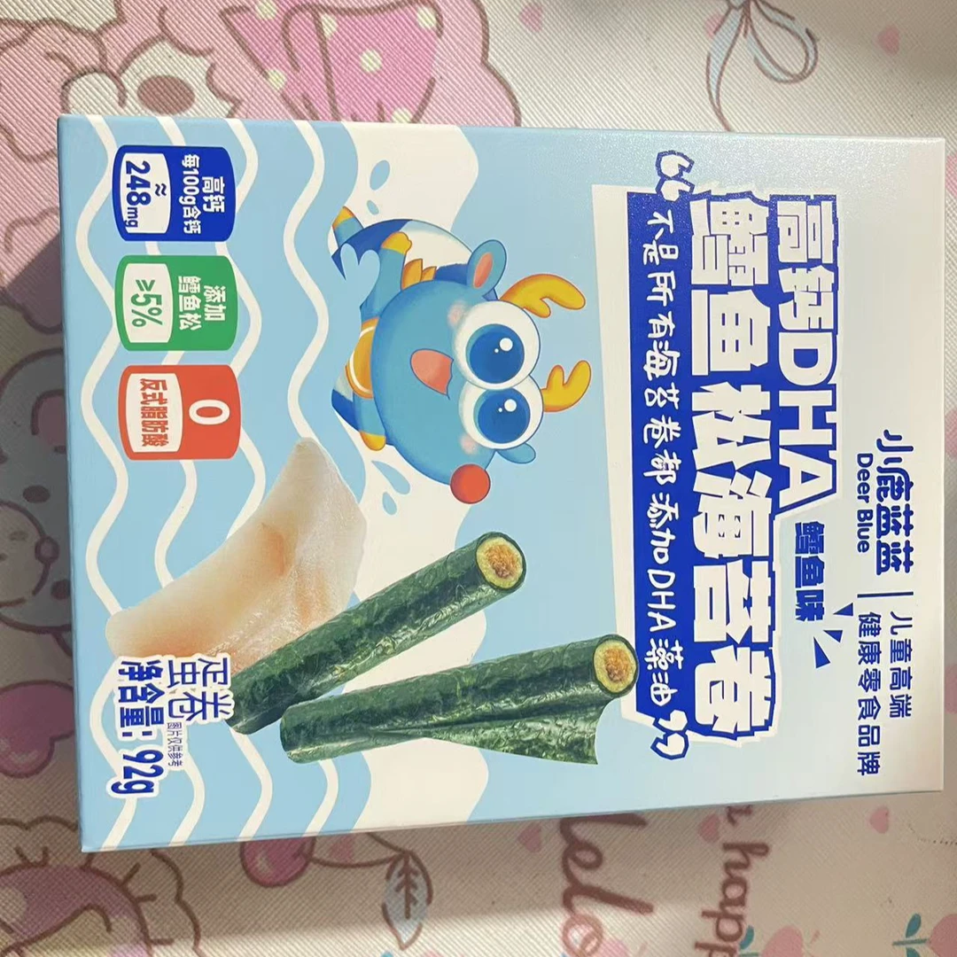 小鹿蓝蓝-高钙DHA鳕鱼松海苔卷烘焙酥脆零食
