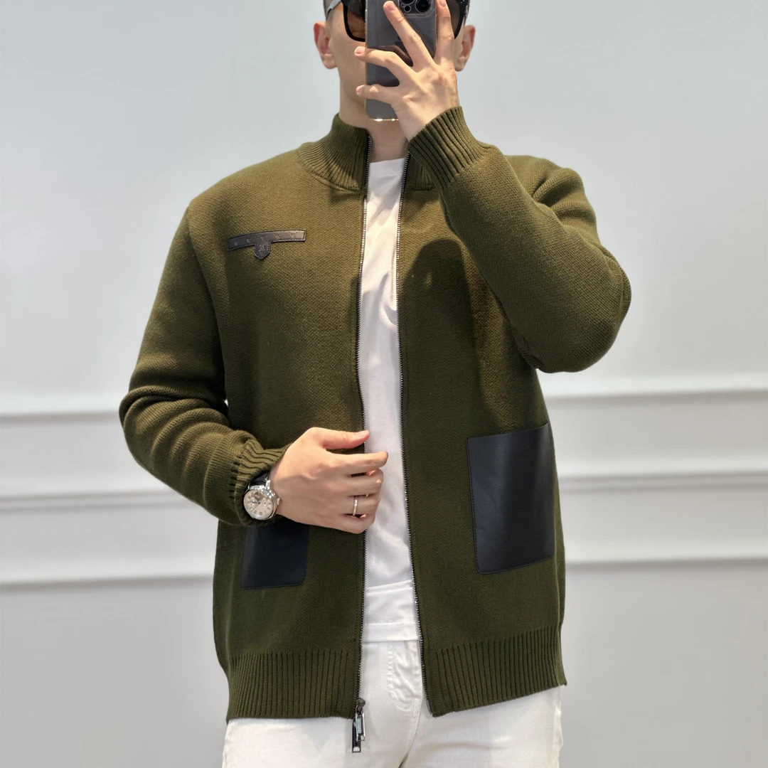 古帝特尼>秋冬季新款男士时尚舒适老钱风纯色立领长袖开衫GU-6621