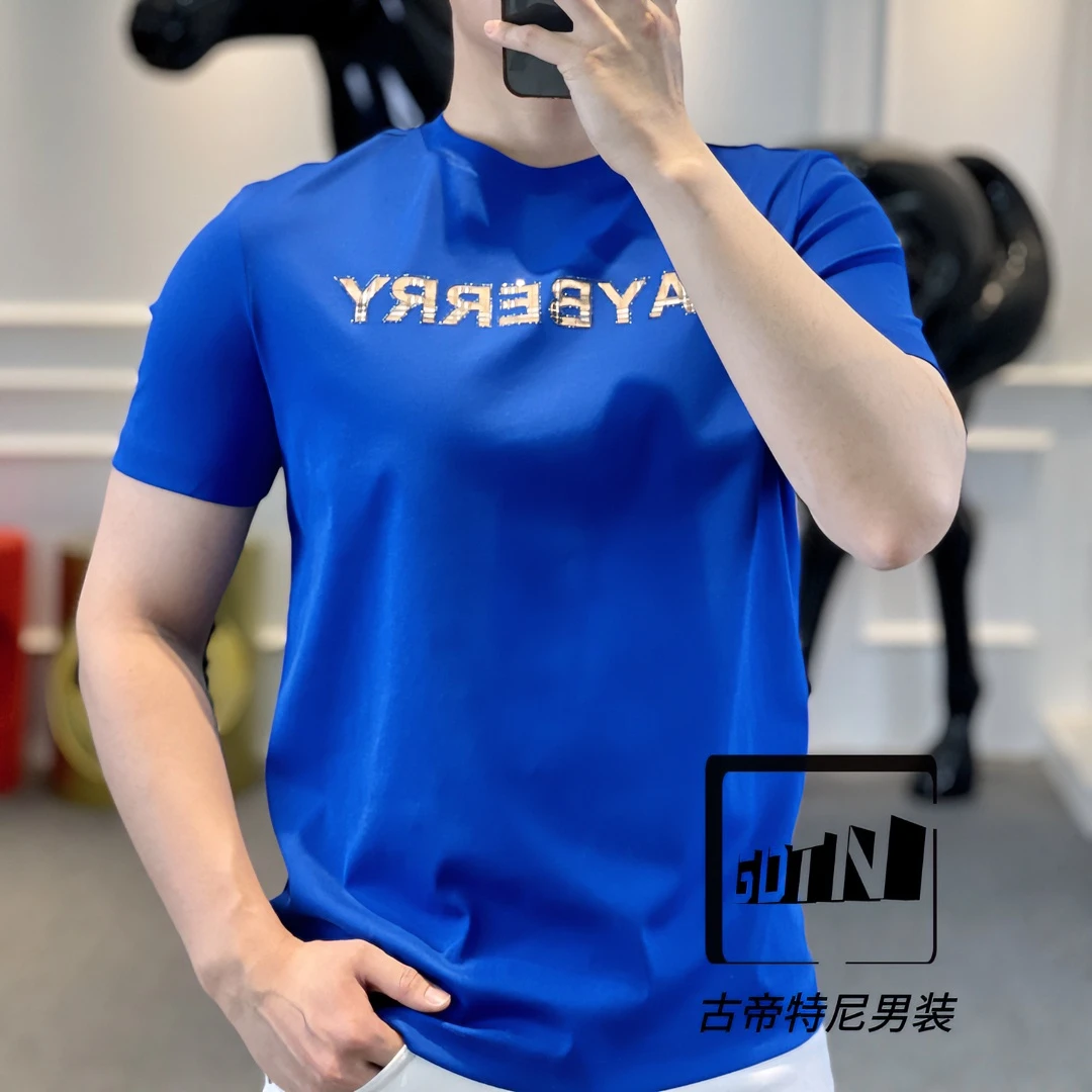 <古帝特尼>新款男士时尚潮流高定欧货上衣百搭修身圆领短袖Z+5275