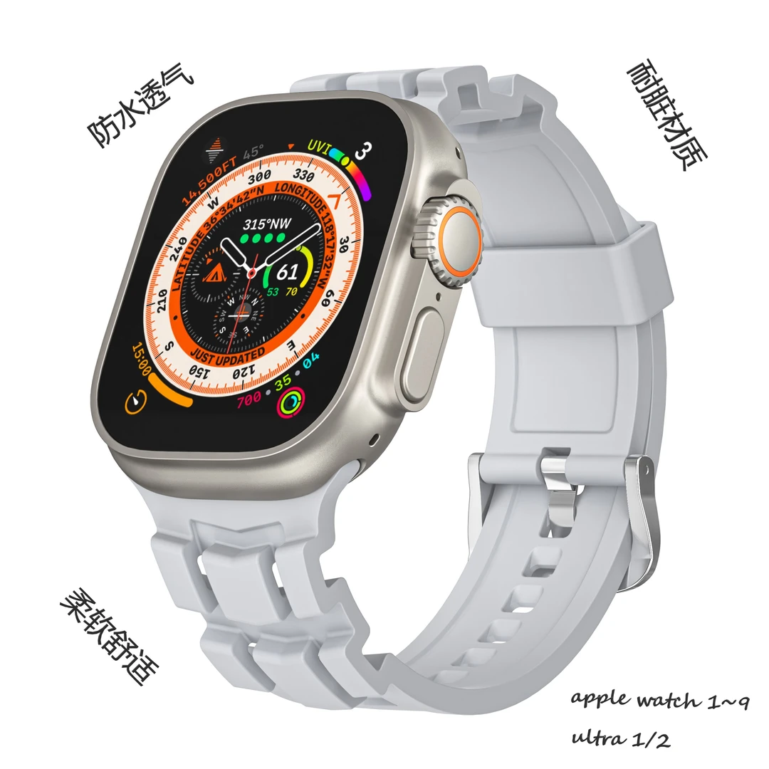 适用苹果表带AppleWatch全系列/Ultra/se1/2代透气硅胶苹果表带