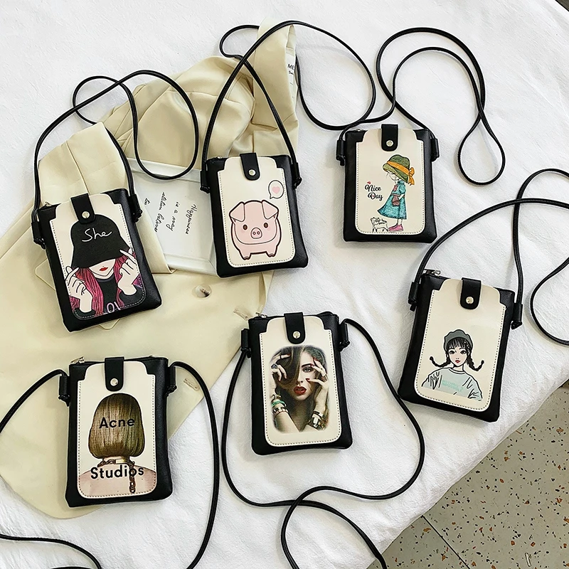 斜挎手机包女2024新款可爱百搭网红学生上班通勤手机套单肩小包包
