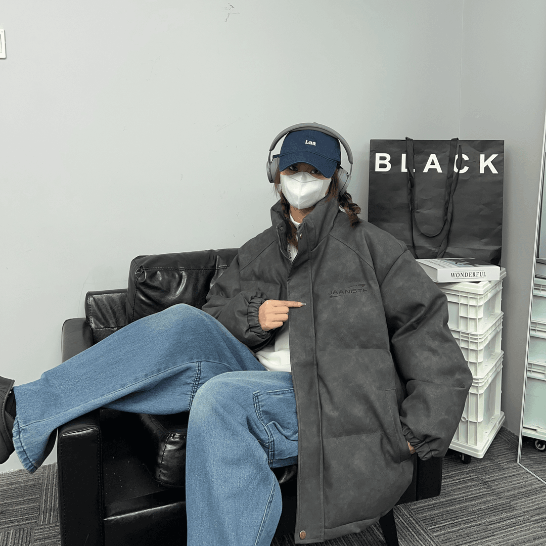 【防油防污复古皮棉服】高级感百搭冬季情侣学生棉衣男保暖加厚外套