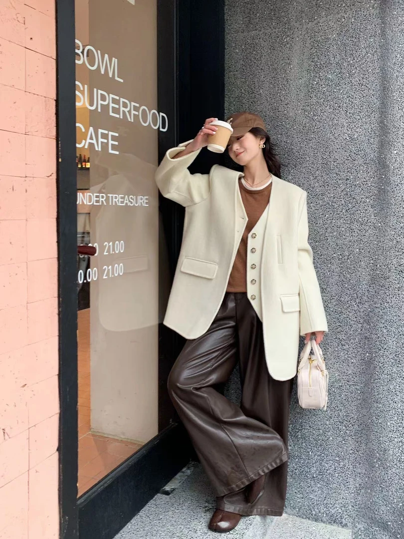 【30-56】2025新款秋冬季爆款显瘦百搭小个子双面呢羊毛大衣外套