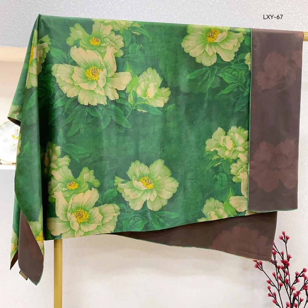 青娘子-香云龟裂纹围巾 新款国风提花围巾高端百搭双面双色披肩