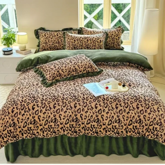 被套+床单+枕套加厚冬季牛奶绒四件套珊瑚绒保暖套件