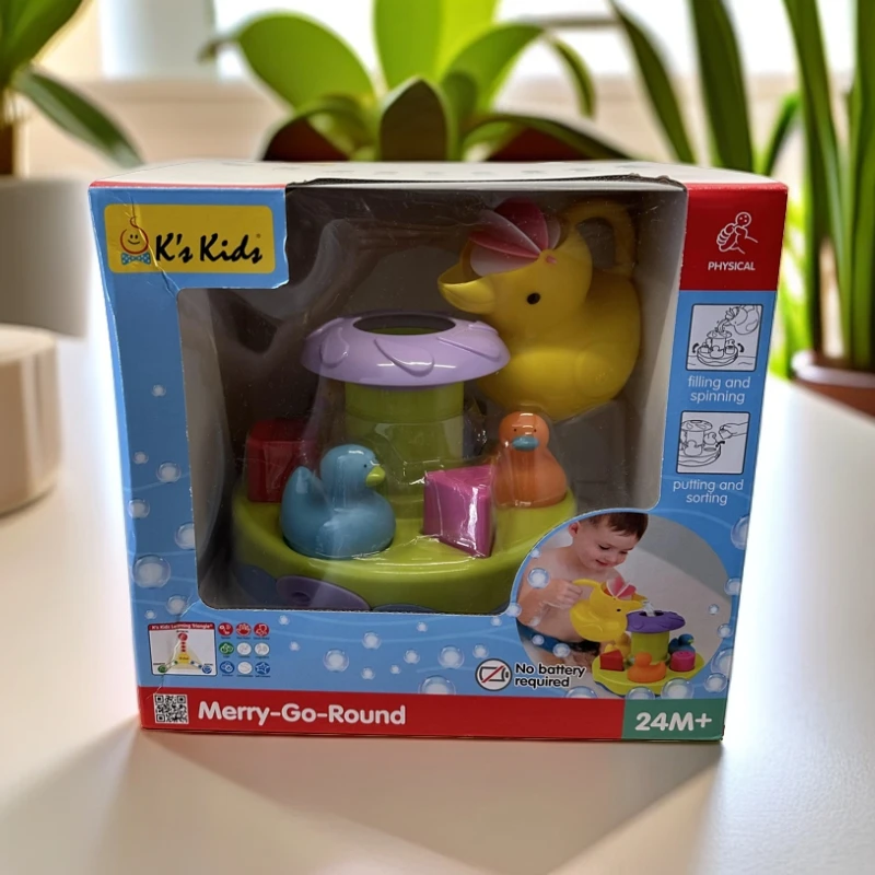 婴幼儿宝宝男孩女孩网红奇智奇思洗澡玩具旋转木马小黄鸭图形认知