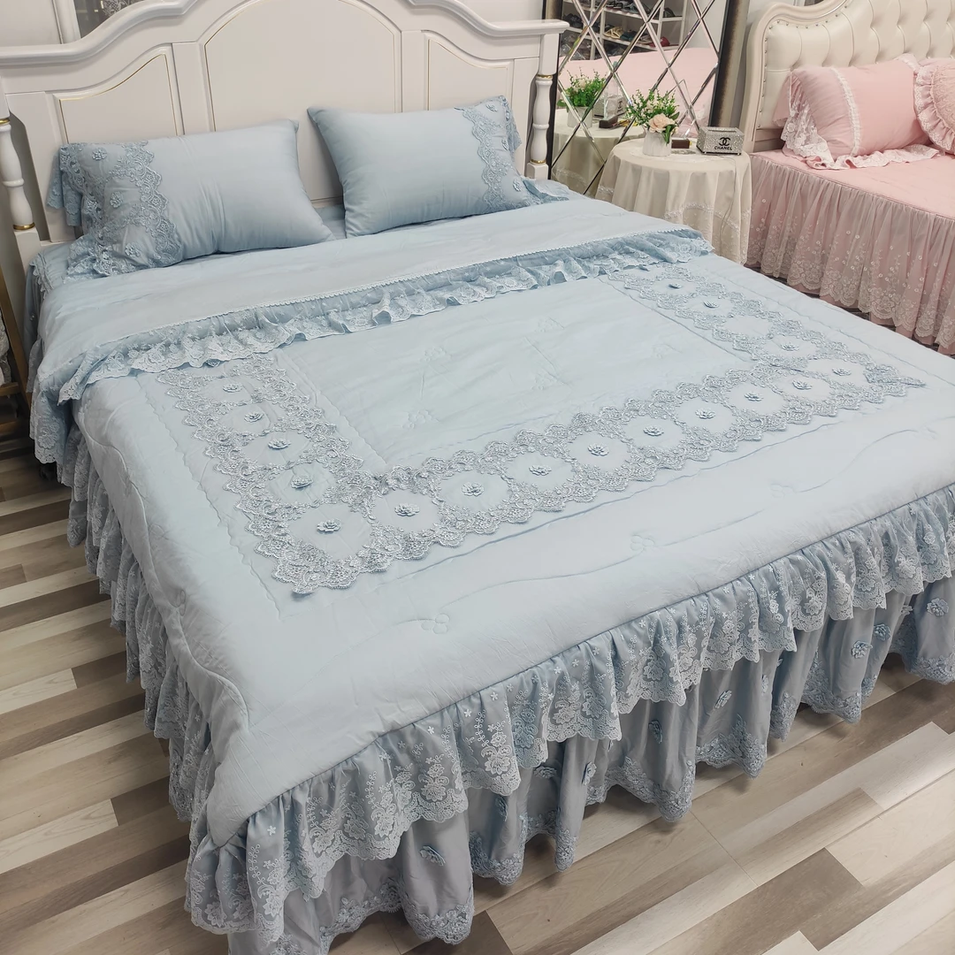 【小来】高端进口莫代尔♻️紫藤花款四件套（被子5斤，可加被芯）