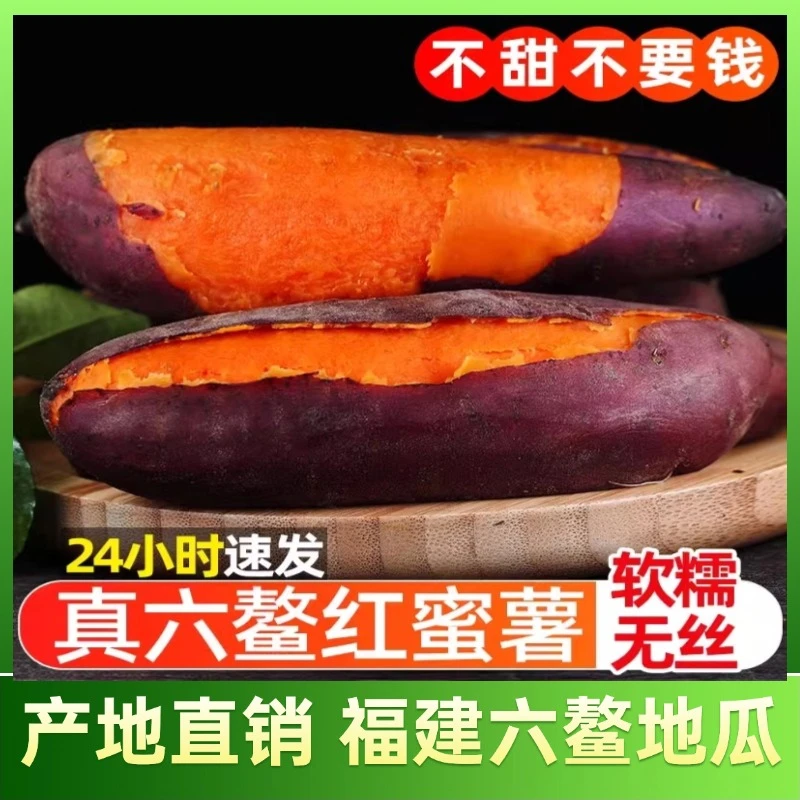 【正宗】六鳌蜜薯红心新鲜农家红薯沙地瓜糖心板栗孕妇儿童推荐促销