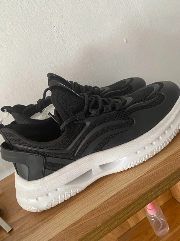 春秋外贸男款透气百搭休闲鞋运动鞋时尚鞋子黑色非下单款图片网面