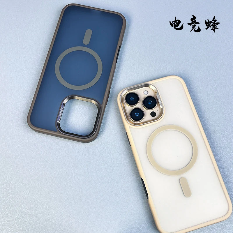 适用16Promax手机壳苹果16沙漠金磁吸肤感15Promax磨砂壳14软边框