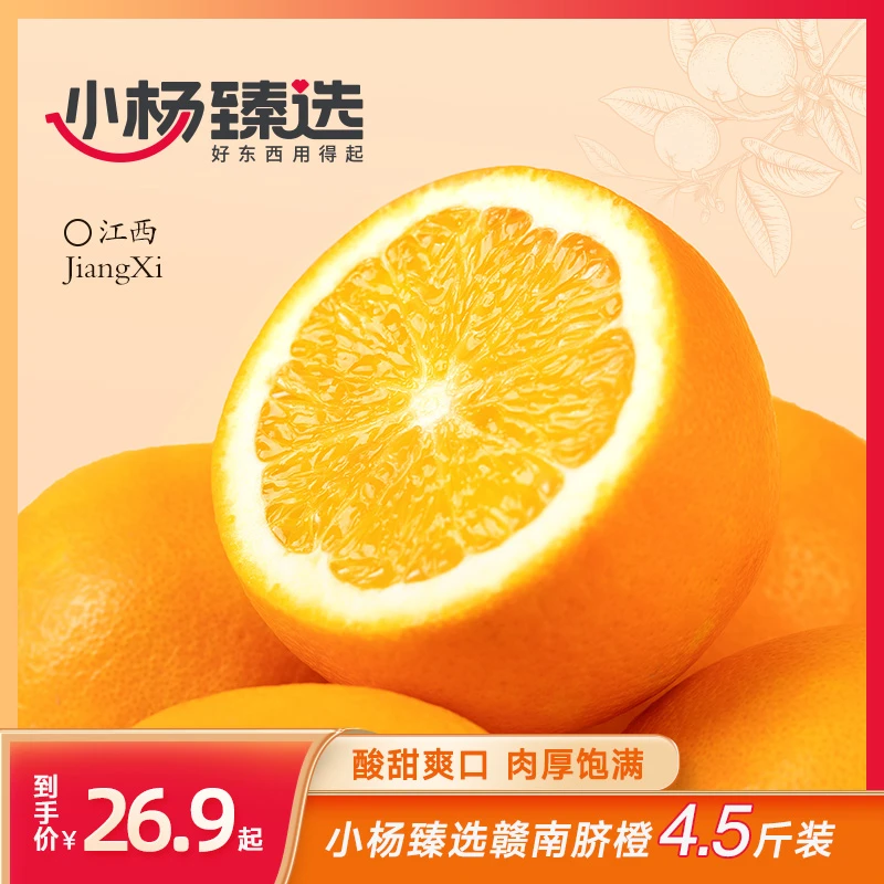 【小杨臻选】江西赣南脐橙4.5斤中果/大果 橙子酸甜多汁