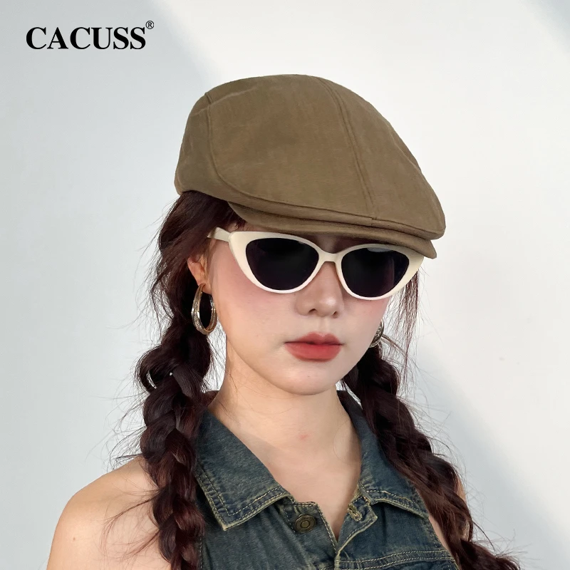 【Cacuss】帽子女四季贝雷帽女复古前进帽显脸小画家帽文艺百搭
