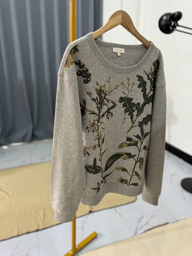 9866春秋冬印花加绒圆领宽松休闲卫衣