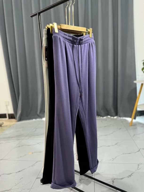 G区春秋新品b款直筒休闲三色卷边休闲长裤