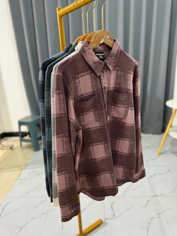 0863秋冬时尚舒适透气四色格纹微瑕面料超好实惠衬衫