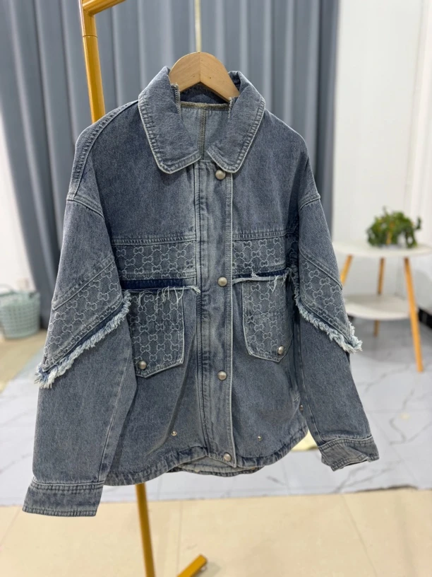 5266春秋酷酷新款时尚休闲宽松洗水牛仔外套