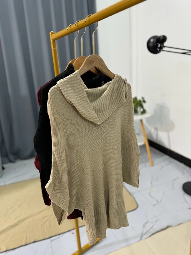 1380春秋韩版时尚简约扣子经典外贸尾单休闲线衫