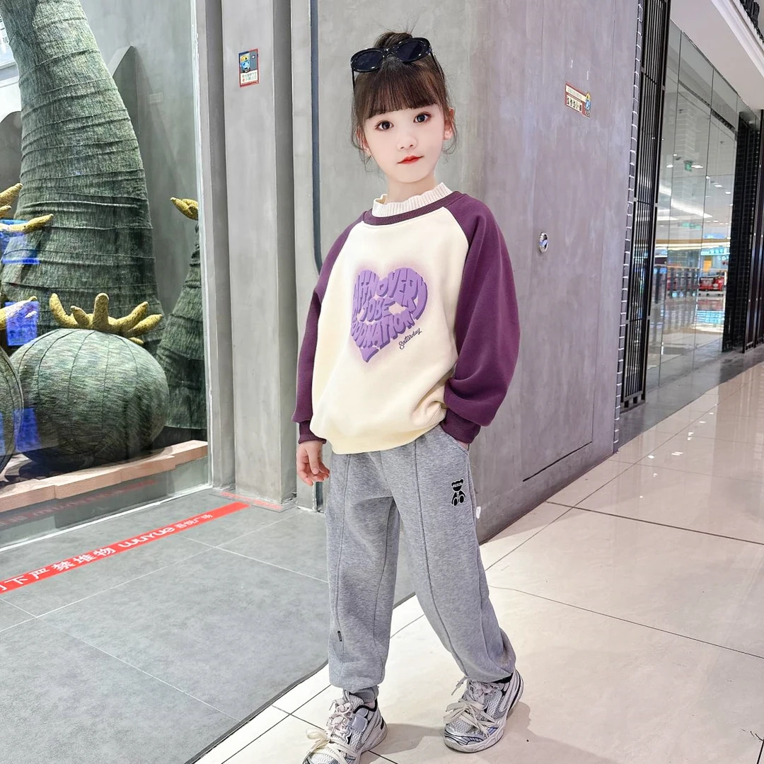 儿童加绒卫衣冬款2024新款童装保暖高领上衣新款洋气男童女童同款
