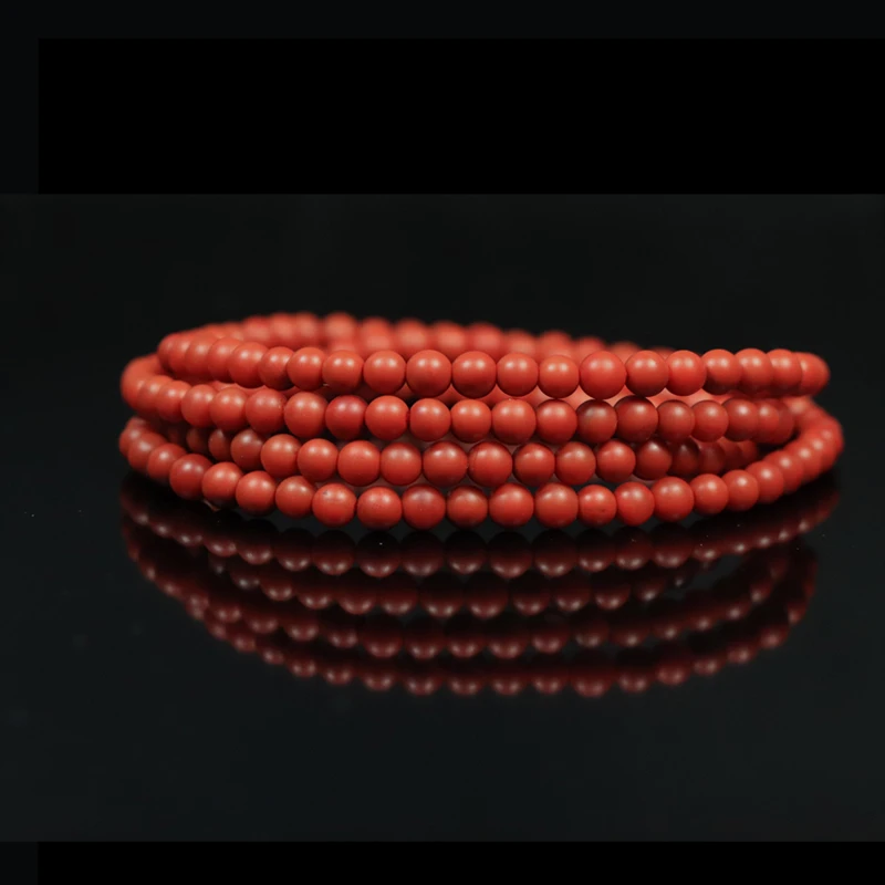 原矿无优化保山南红玛瑙阿东寨老南红3-4mm左右多圈手串