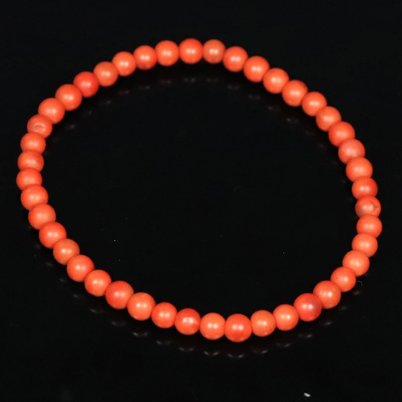 原矿无优化保山南红玛瑙阿东寨老南红3-4mm左右单圈手串