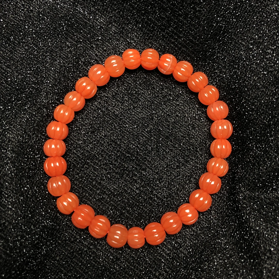 原矿无优化保山南红大水沟瓜珠6-7mm单圈手串珠串