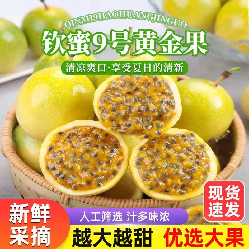 江西钦蜜9号黄金百香果新鲜水果孕妇水果非紫皮百香果原浆包邮
