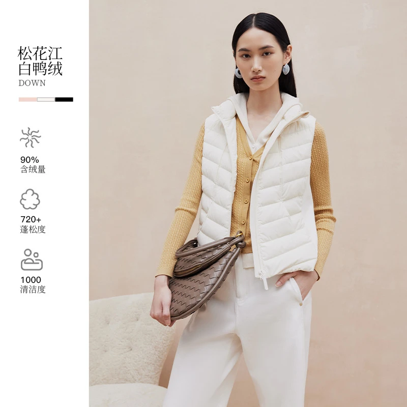 大雅家firststation时尚立领保暖马甲羽绒服女24秋冬新款Y003A