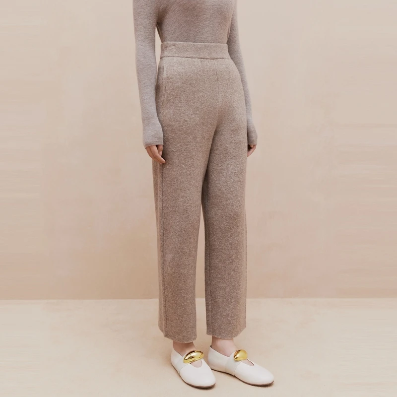 大雅家firststation时尚松紧腰九分针织休闲裤女24秋冬新款9692A