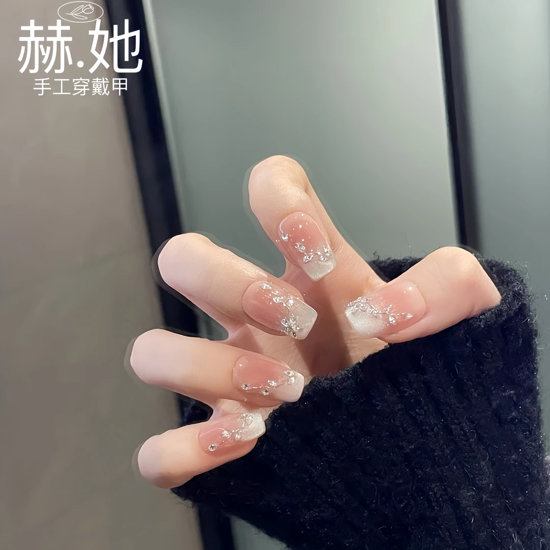 【连理枝】锆石满钻纯欲猫眼 显白气质手工穿戴甲