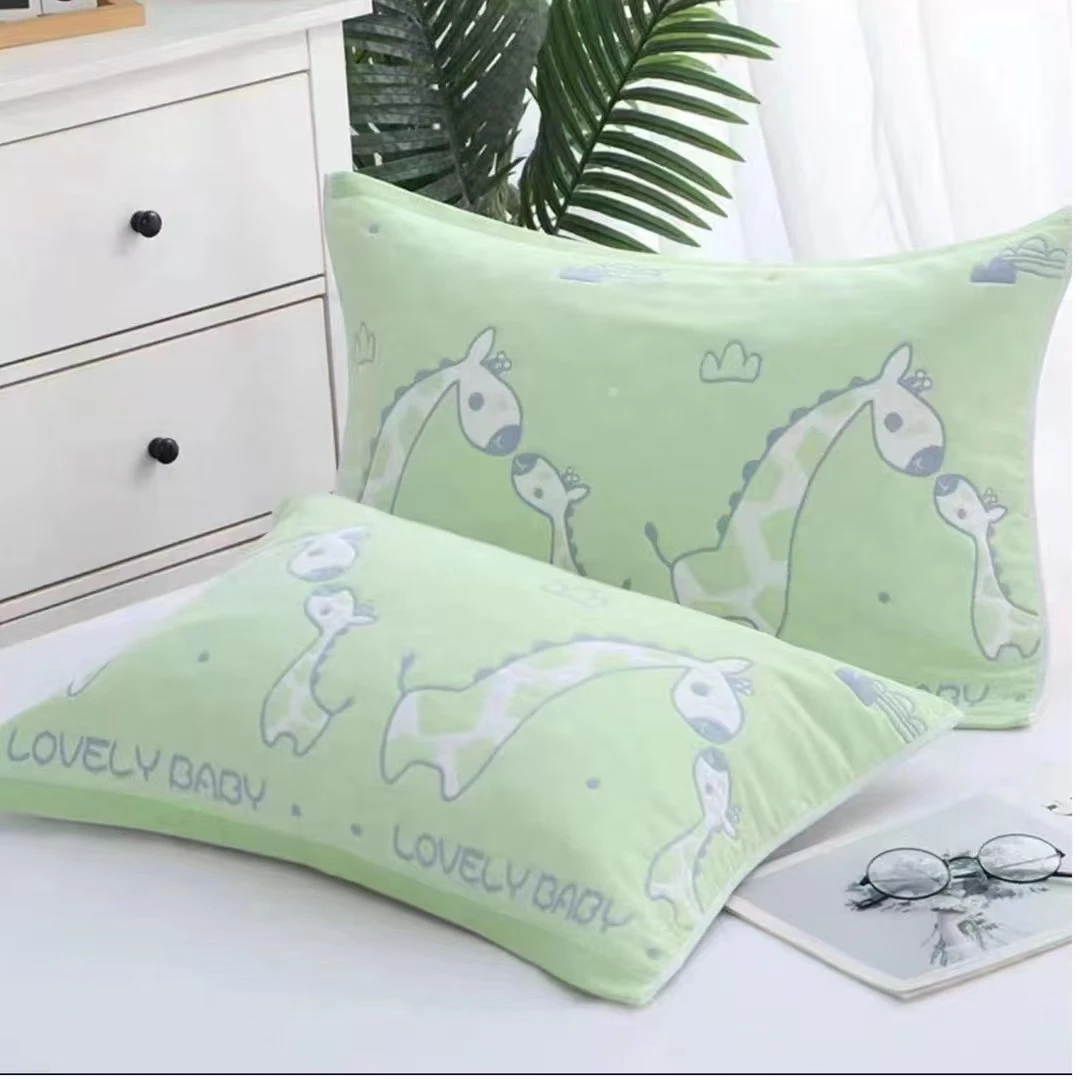 大头鸭【主播联合厂家补贴】纯福利中号儿童纱布枕巾一对40*55吸汗