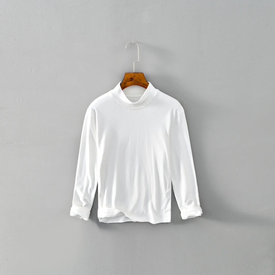 秋冬时尚高领百搭纯色男士长袖T恤