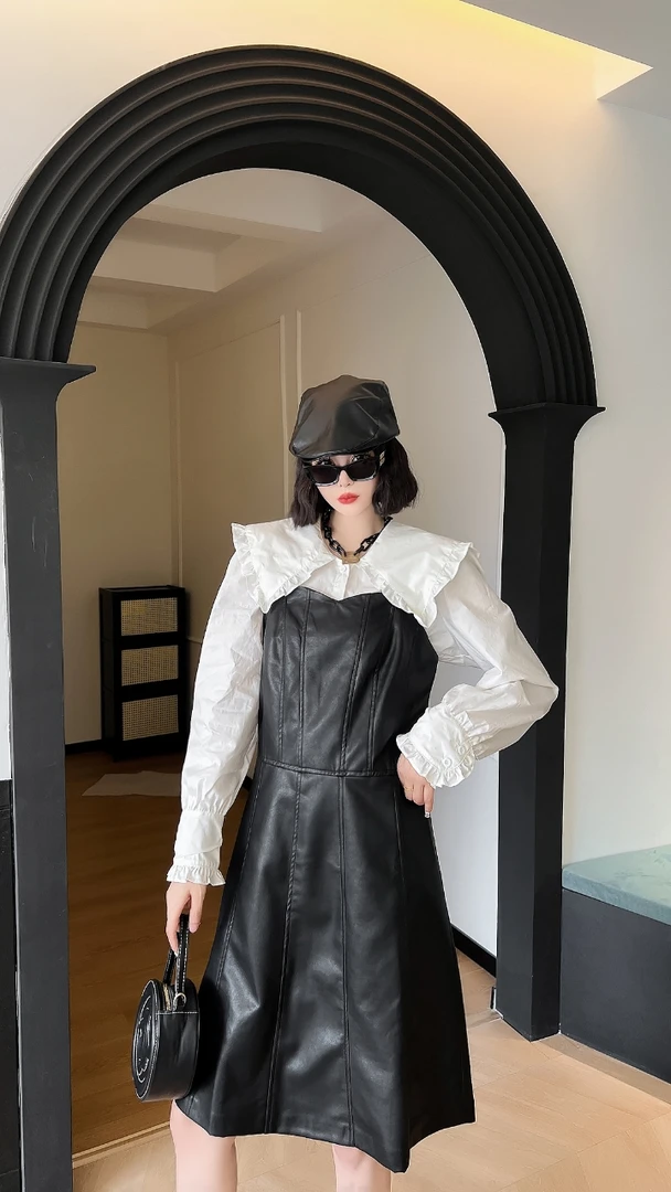 衬衫娃娃领白色衬衫显瘦时尚减龄法式7888长袖外套