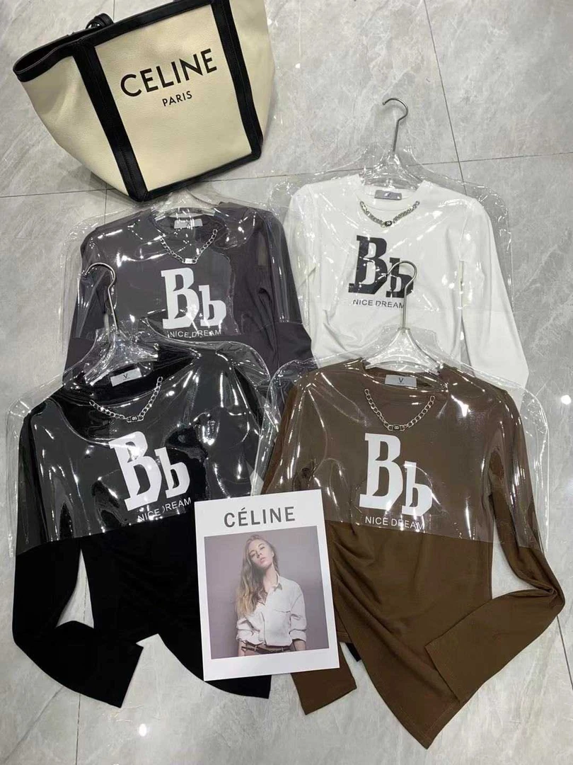 长袖时尚休闲印花圆领百搭潮流7778打底衫