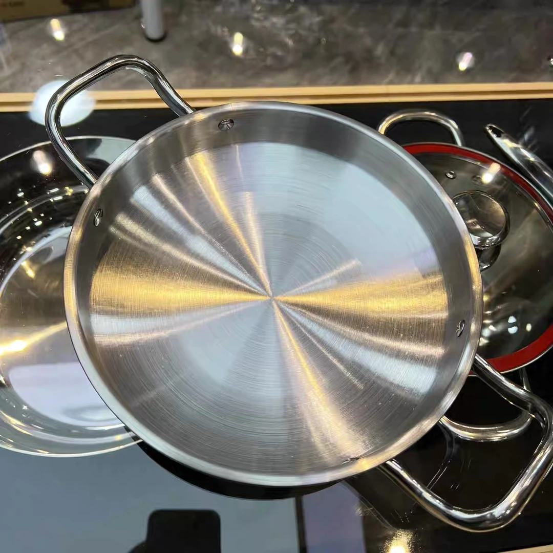 24厘米不锈钢海鲜干锅不锈钢拉面锅干锅部队火锅QSD-BT