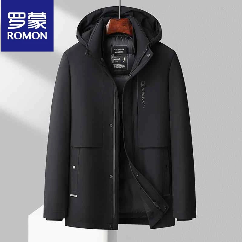 Romon/罗蒙可脱卸内胆保暖羽绒服24冬季新款一衣三穿外套9681