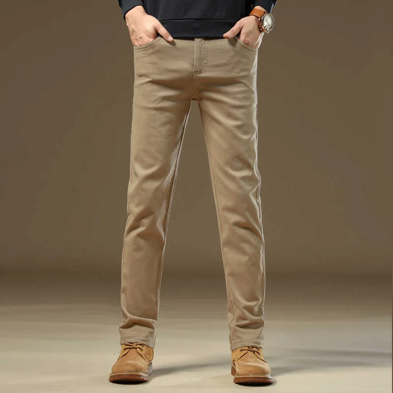 BOTEMER/比提米尔男士秋冬季新款直筒休闲裤商务厚款中高腰休闲裤
