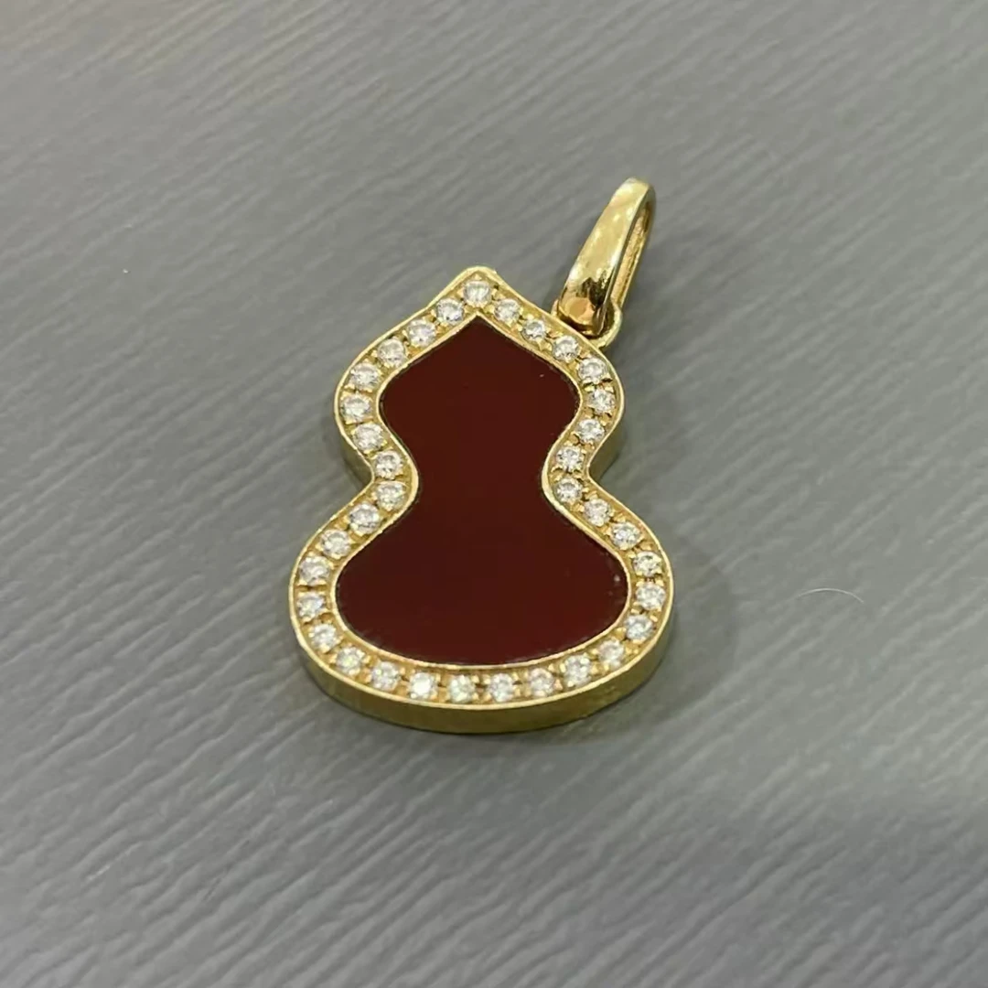 万鑫汇黄金葫芦镶嵌#44075-TZ轻奢送礼情人节（赠18K金链）