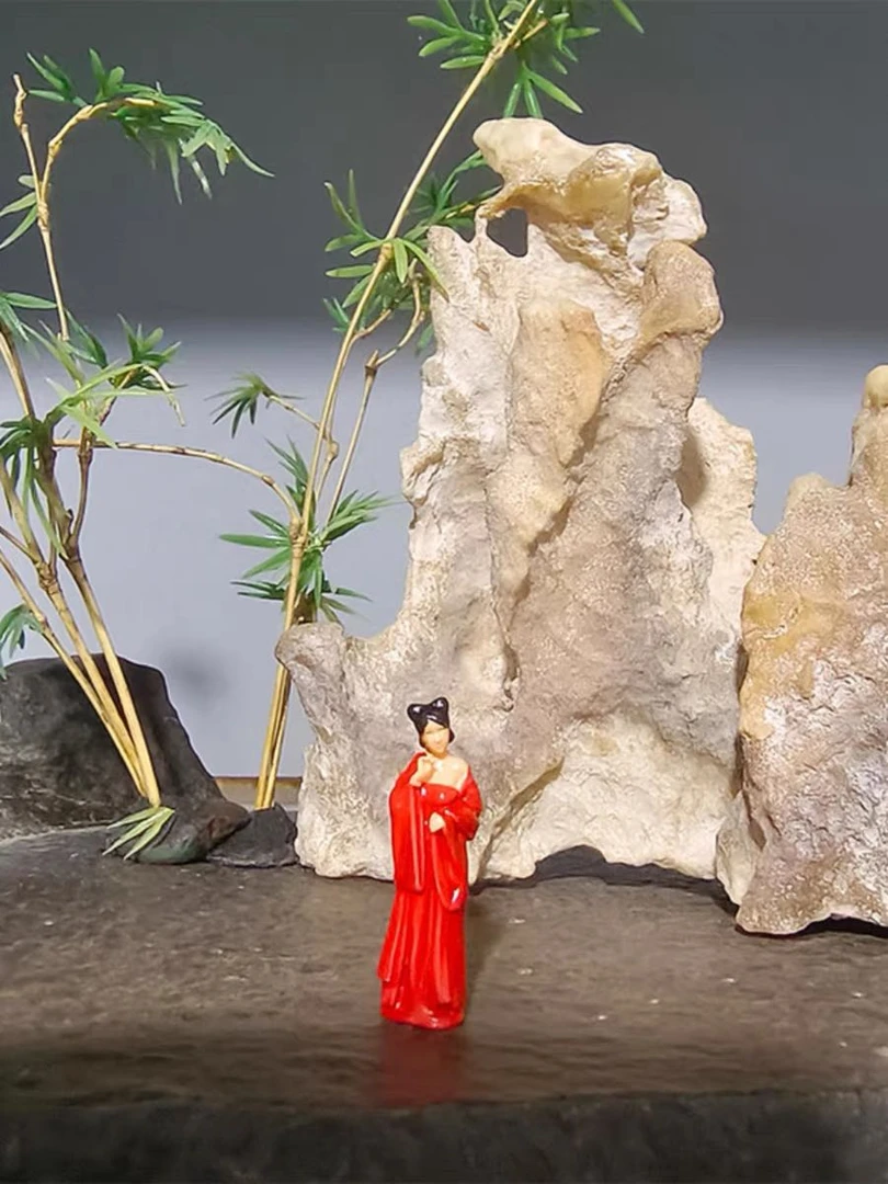 苏妲己——树脂人物防水小摆件奇石假山置景鱼缸造景微景观
