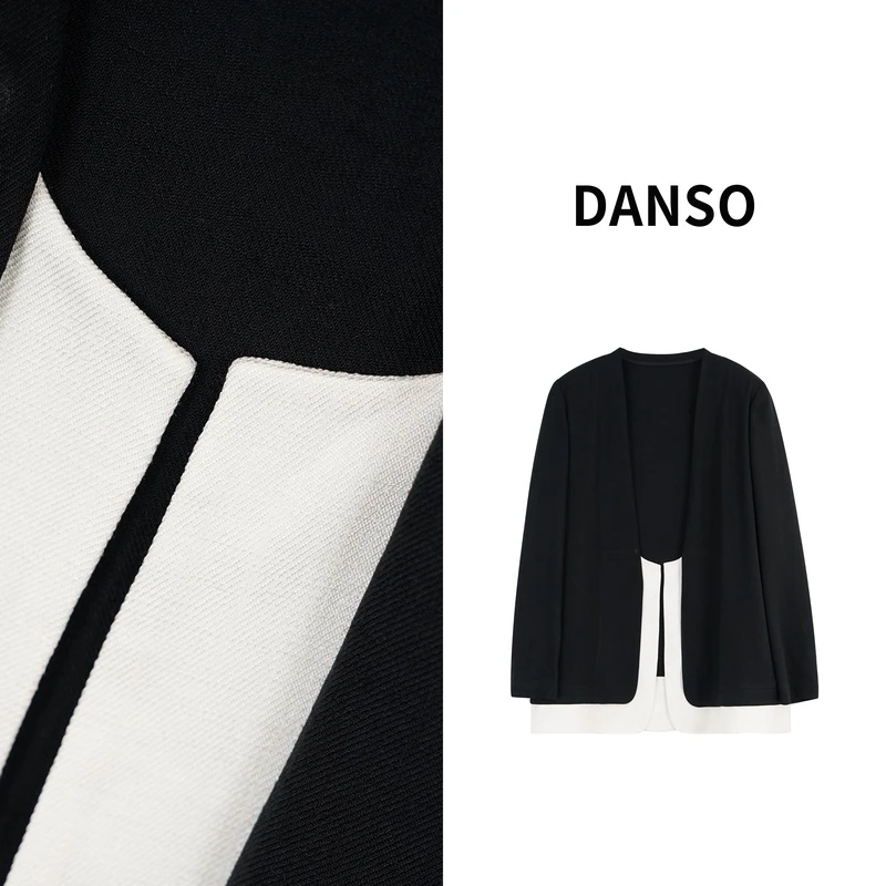 DANSO【清风徐来】早春穿搭小众设计师款无领随性百搭西装 JZ0027