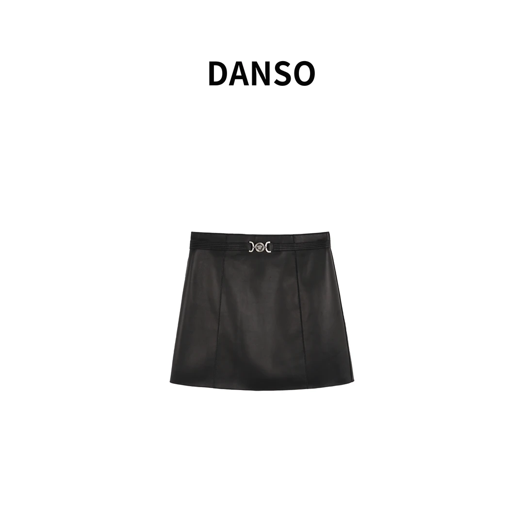 DANSO【瓦萨奇皮裙】玉美华穿搭设计师简约百搭皮短裙女 AD0205