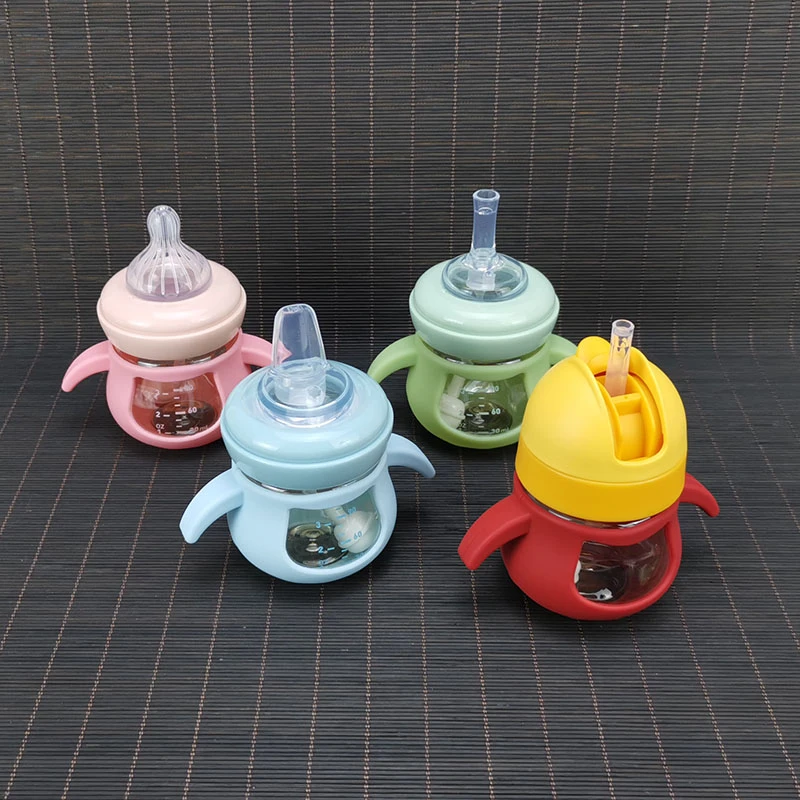 婴儿训练喝水杯子宽口径PPSU塑料小奶瓶120ml宝宝学饮杯耐摔防漏