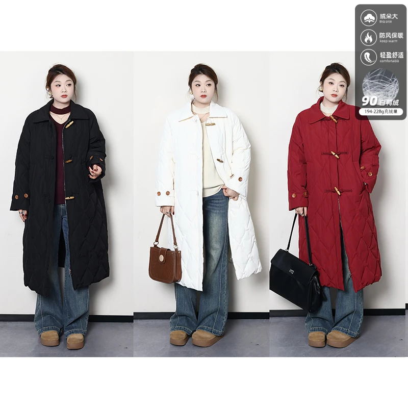 裂渡宣宣【丹麦雪境】微胖大码女冬百搭休闲保暖长款羽绒服ZY407J81