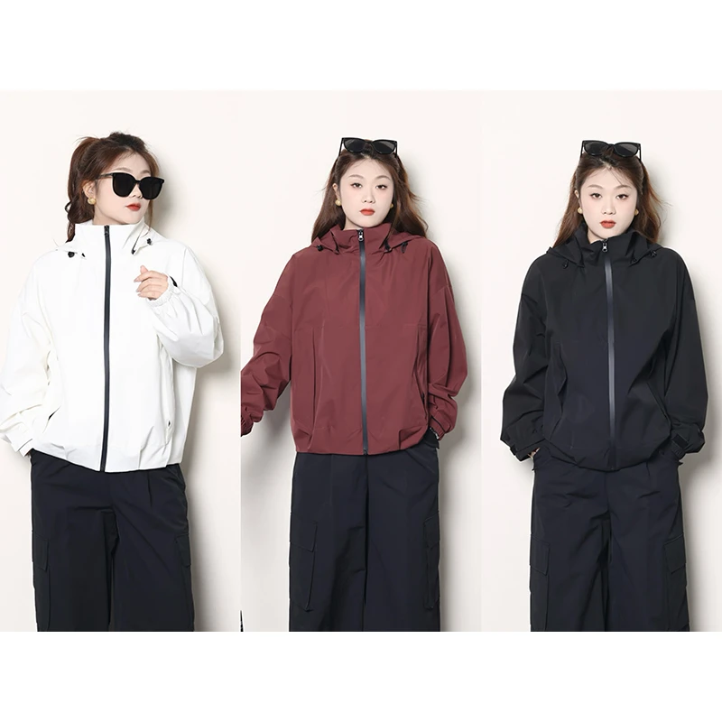 裂渡宣宣【追风者】微胖大码女秋户外百搭显瘦冲锋衣外套 ZY407Q89