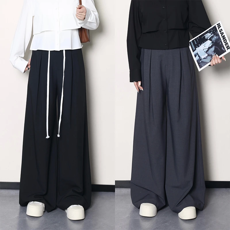 QC宣宣-【伦敦腔调】微胖大码女早秋百搭显瘦休闲拖地裤 ZY407Q46